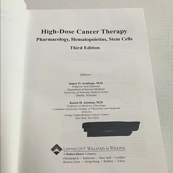 High Dose, Cancer Therapy, Pharmacology, Hematopoietins Stem Cells Third Edition